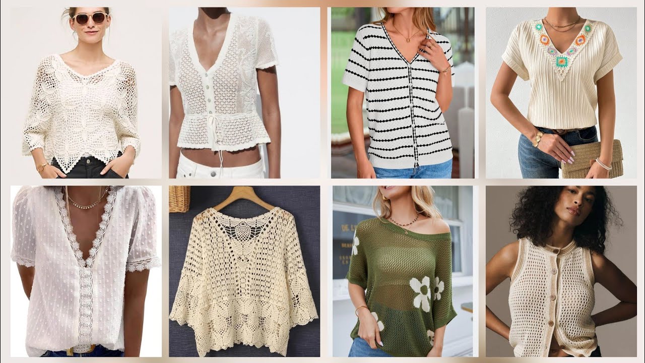 Most beautiful stylish crochet tops blouse design 