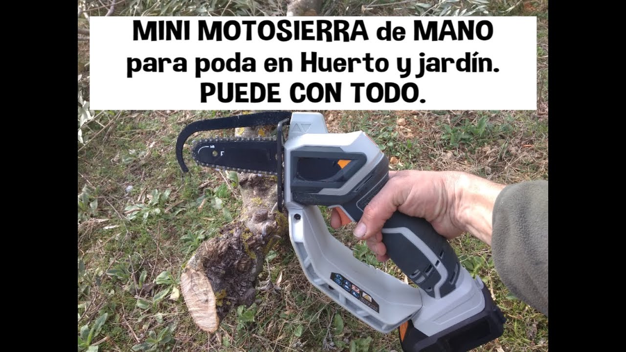 Motosierra DE MANO a batería para poda de olivos y frutales. - YouTube