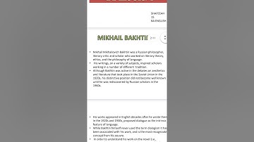 Mikhail Baktin and Dialogism