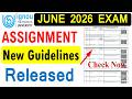 Breaking News IGNOU Assignment New Guidelines Released For June 2026 Exam Check Now Breaking News IGNOU Assignment New Guidelines Released For June 2026 Exam Check Now