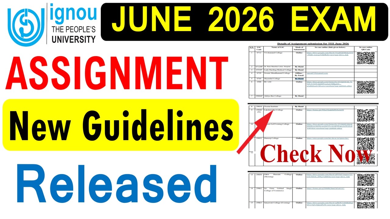 { Breaking News } IGNOU Assignment New Guidelines Released for June ...