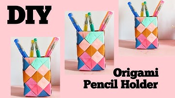How To Make Origami Pencil Holder / Paper Craft Pen Holder / Hexagonal pencil holder