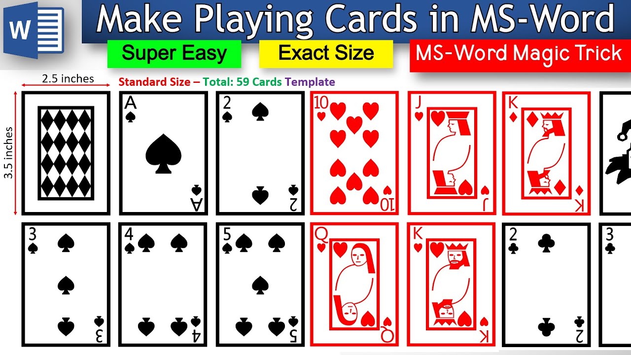 Playing Cards : Formatting & Templates - Print & Play