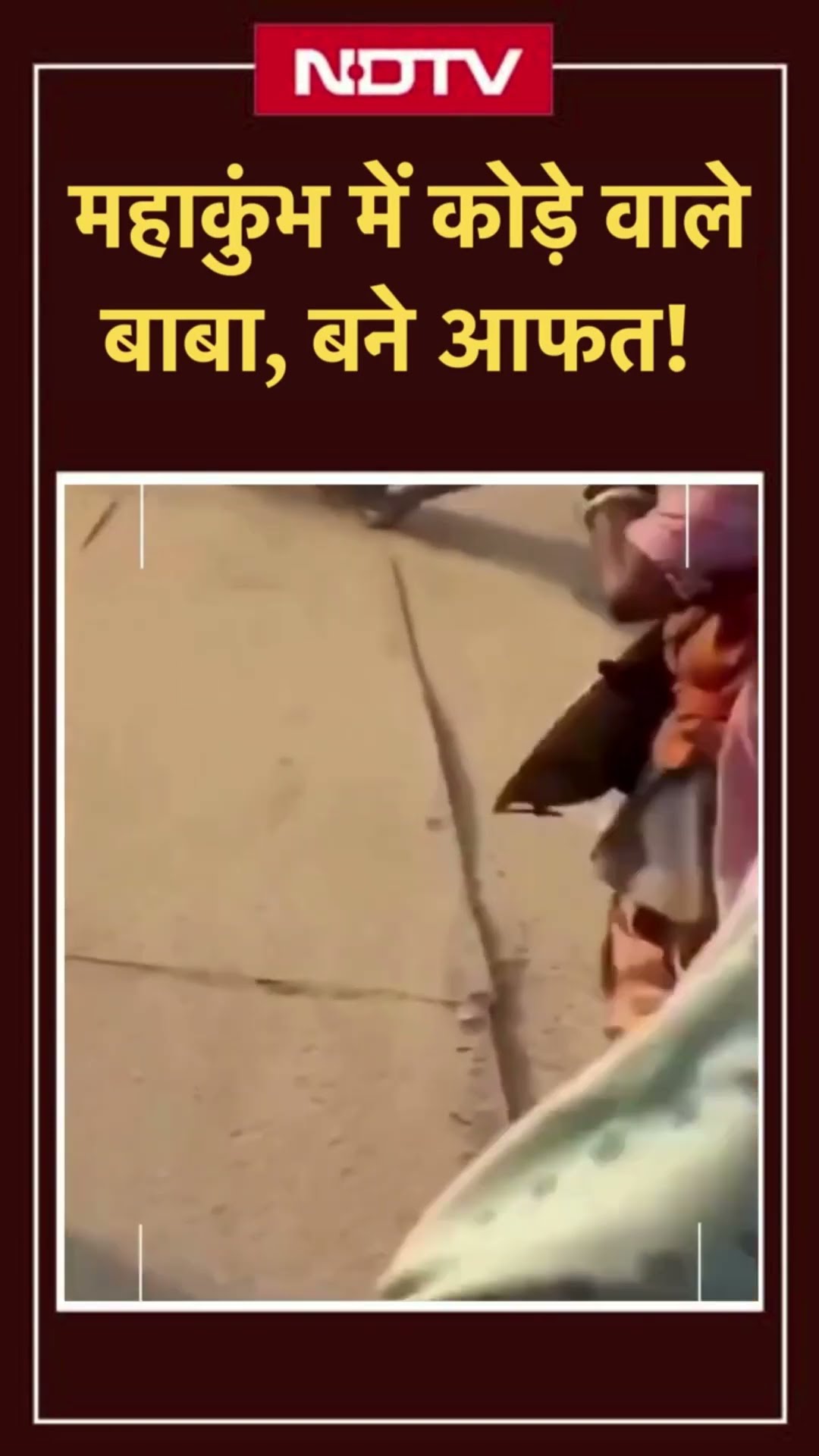 Mahakumbh में कोड़े वाले बाबा ने लोगों पर बरसाए कोड़े, देखें Viral Video