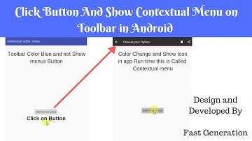 Contextual Menu without Floating Button on ToolBar in Android | Android Studio by Fast Generation
