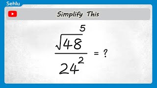 😎 Nice Square Root Math Simplification | SAT Math Prep | #sehlu #math #algebra #imo #satmath