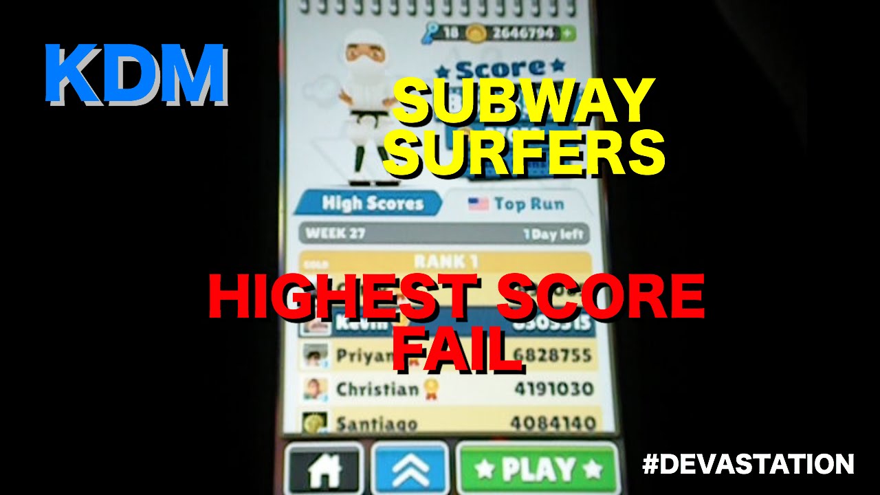 Subway Surfers Highest Score Fail! YouTube