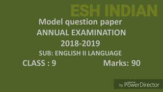 9th English model question paper- 2019 march