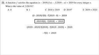 Q22 UKMT Senior maths challenge 2019 explained