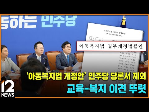 [<strong>단독</strong>] &amp;#39;아동복지법 개정안&amp;#39; 민주당 당론서 제외…교육-복지 이견 뚜렷 / EBS뉴스 <strong>2024</strong>. 07. 24