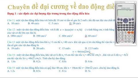 1. các đại lượng đặc trưng trong dao động điều hòa