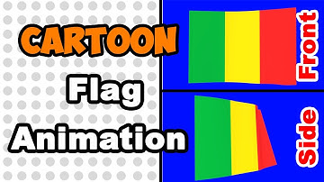 Simple flat looping animation of Mali flag over blue screen.
