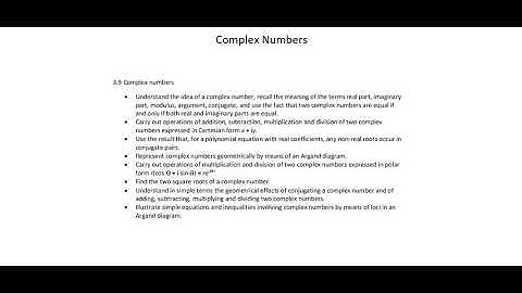 A-level Mathematics 9709: Complex numbers introduction