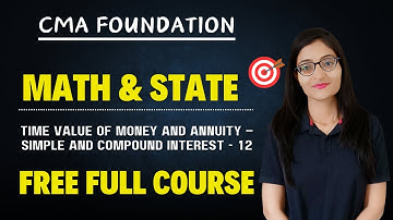 L12. CMA Foundation Math & Statistics | Time Value of Money and Annuity Simple and Compound Interest