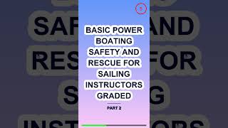Basic Power Boating Safety and Rescue for Sailing
