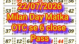 July 22, 2026 #MilanDay Matka Today Powerful Open Jodi Trick SattaMatka Milan Day
