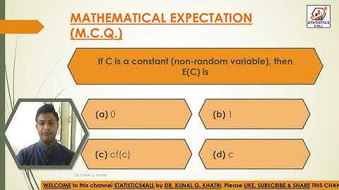 MCQ PART-2 MATHEMTICAL EXPECTATION BY DR KUNAL KHATRI #STATSITICS4ALL #MATHEMATICAL #EXPECTATIO #MCQ