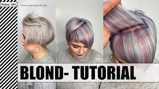 Blond tutorial for a hairdresser