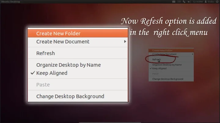 How to add refresh option in right click menu in Ubuntu