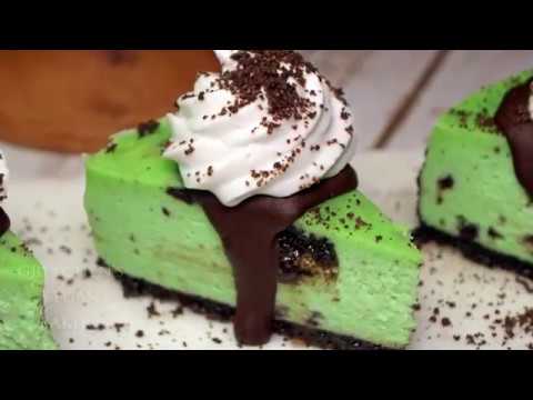 Vegan Grasshopper Cheesecake ~ Creme De Menthe Cheesecake