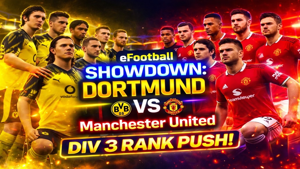 Can Manchester United Beat Dortmund? 😳 efootball DIV 3 RANK PUSH!
