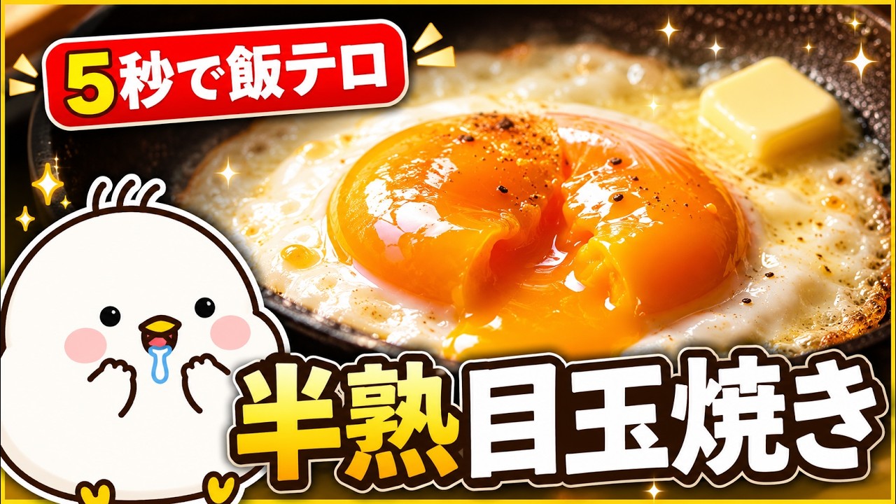 5秒で飯テロ】半熟目玉焼き🍳 - YouTube