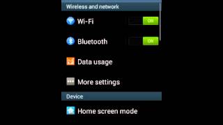 Samsung Galaxy Exhibit settings screenshot 1