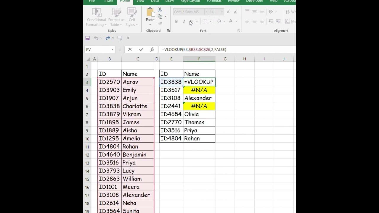 Vlookup with ifna excel shortfeed excelformula youtube