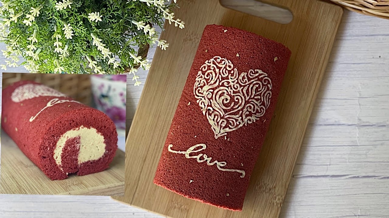 Valentine Day Coffee Cake Roll เค้กโรลวาเลนไทน์