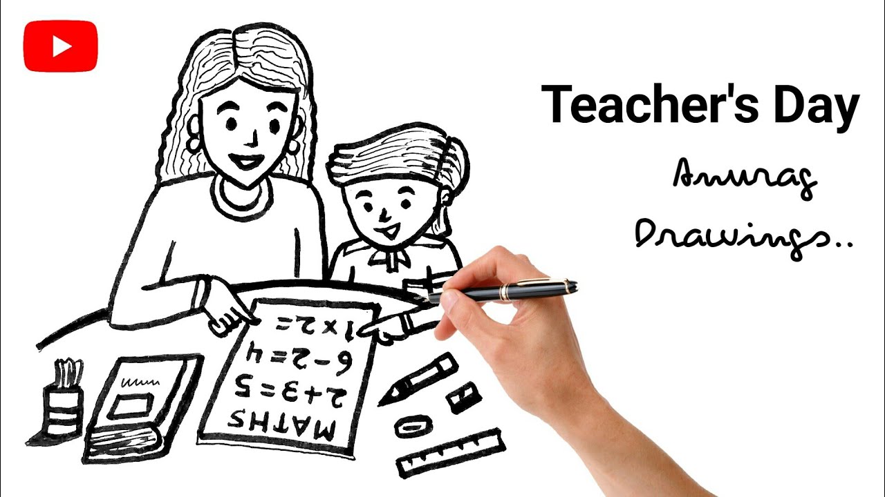 How to Draw a Cute Teacher Step by Step Easy #4 || Teacher Day Drawing -  YouTube