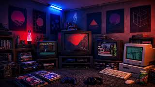 Vaporwave Game Room – Animated Retro Gaming Background | Neon Synthwave Arcade