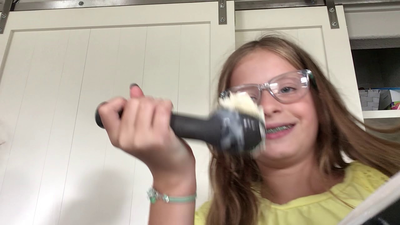 Eating chocolate ice cream yum 😋