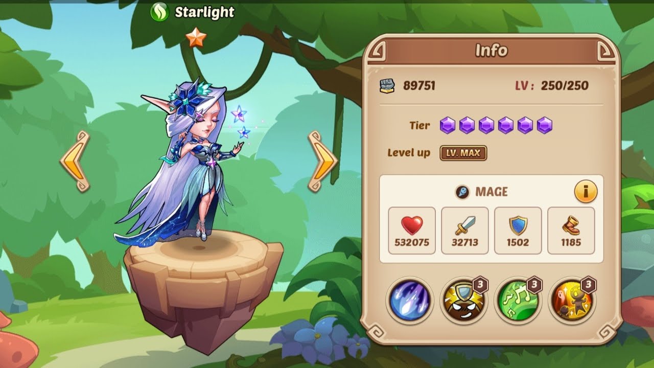 ☀️ Idle heroes ☀️ Обзор гайд героя Свет звёзд (Starlight) + дополнение.