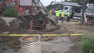 Crews worked through the night to restore water, fix sinkhole off of McKnight Road