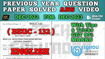 Begc 132 Solved question paper dec 2022 for dec 23 in English | Begc 132 Study material 2023 | IGNOU