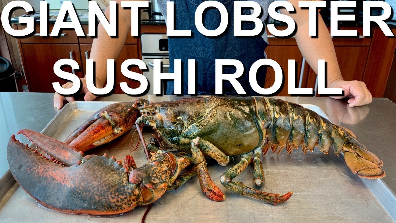 GRAPHIC: GIANT LIVE Maine Lobster HUGE Sushi Roll | Guga Foods Collab! | Hiroyuki Terada - Diaries of a Master Sushi Chef