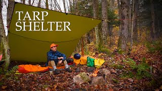 Solo Overnight Tarp Shelter Camp on a Backcountry River