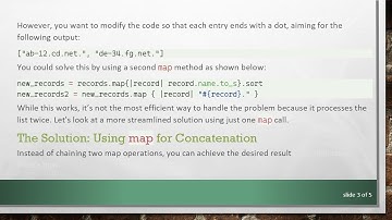 How to Efficiently Append a Dot at the End of Strings in Ruby Using Map