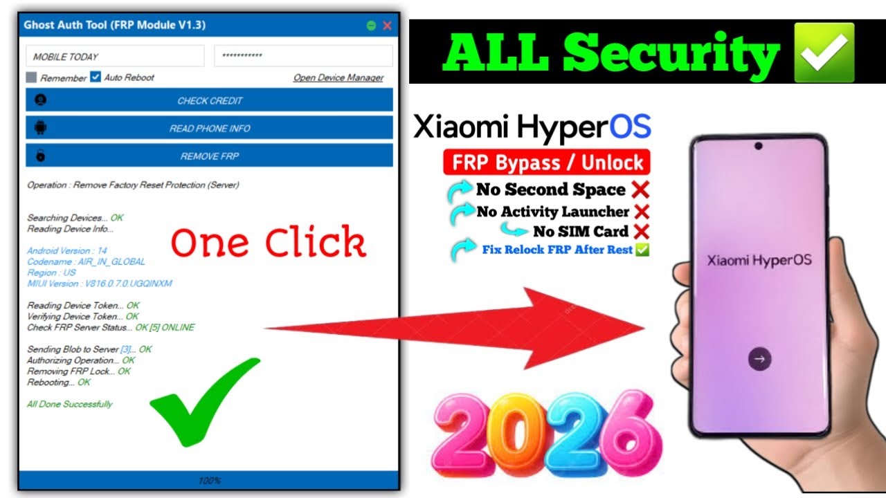 Ghost FRP Reset Tool Xiaomi Android 15 /16 Frp Bypass New Update 2026 | Xiaomi FRP Bypass