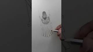How To Draw A Swinging Girl By Pencil | Traditional Girl Drawing Tutorial #Artsofmunna #Shorts #Art