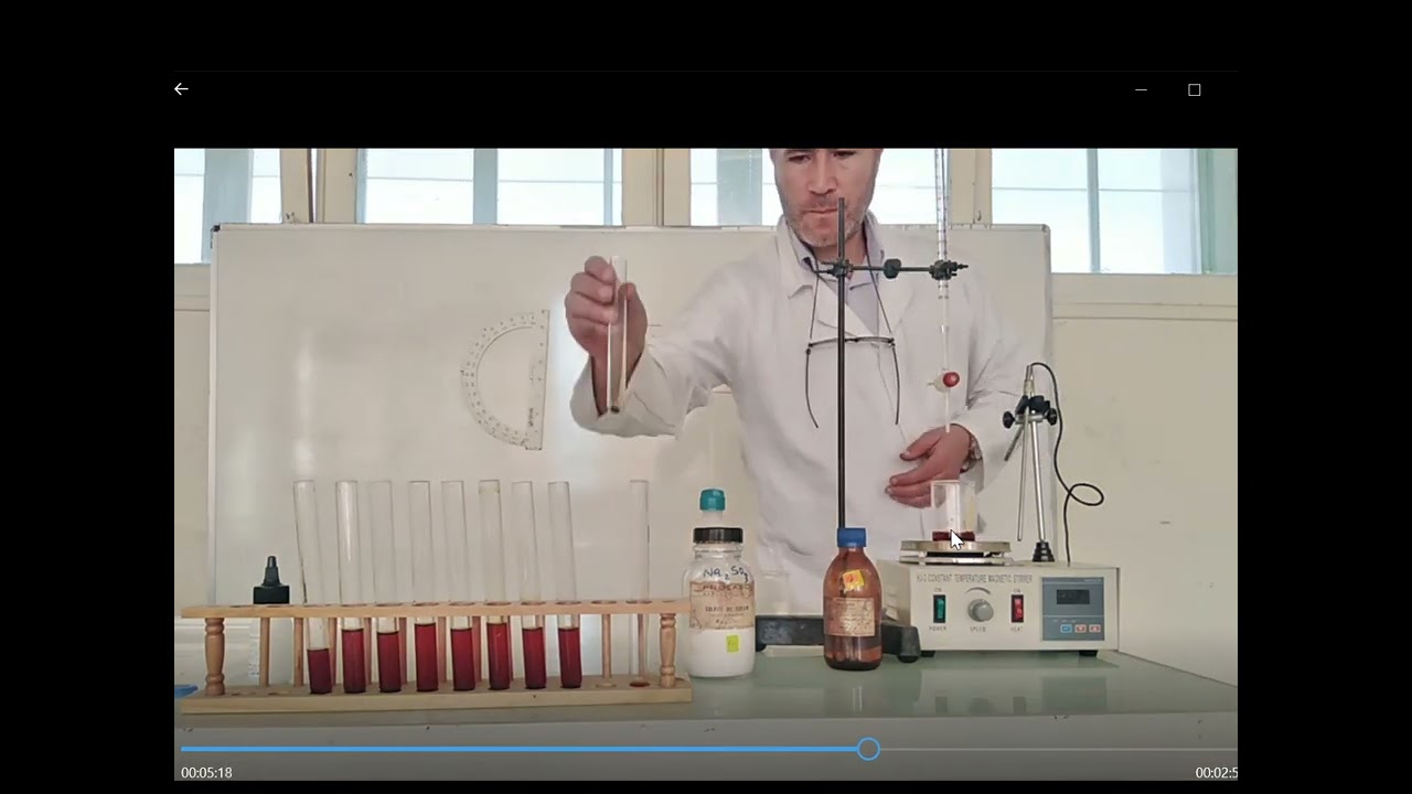 المتابعة عن طريق المعايرة اللونية   اكسدة شوارد اليود بالماء الاكسيجيني