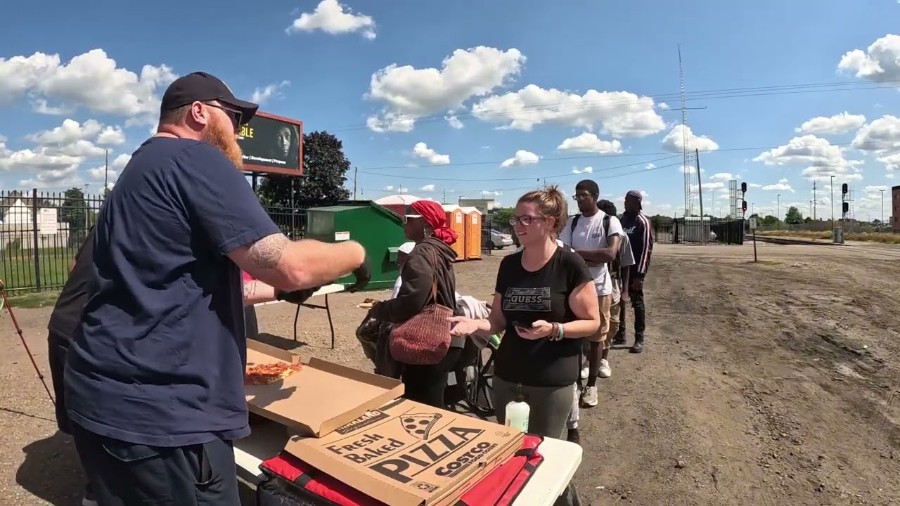 150 Slices for the homeless. New Storage unit. Bruce helping us share the love. Truly a blessed day.