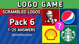 Logo Game, Scrambled logos. Pack 6 answers #logogame @brainitquiz