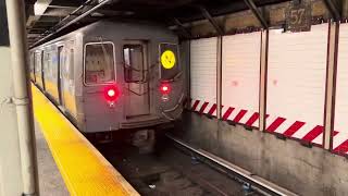 MTA NYC Subway N Train R68A Departing 57th St/7th Ave Station