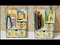 Kreasi dus bekas menjadi rak serbaguna diy tutorial rakbuku stationary cute lucu craft