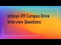 Infosys System Engineer Position Interview Questions | Infosys off campus | Infosys pool drive