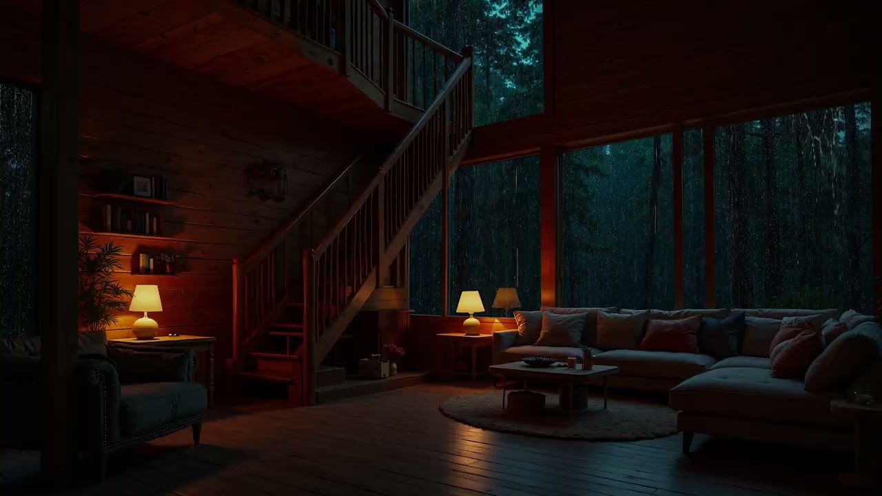 Gentle Rain Outside a Forest Cabin 🌧️🌲 | Relaxing Rain Sounds for Sleep
