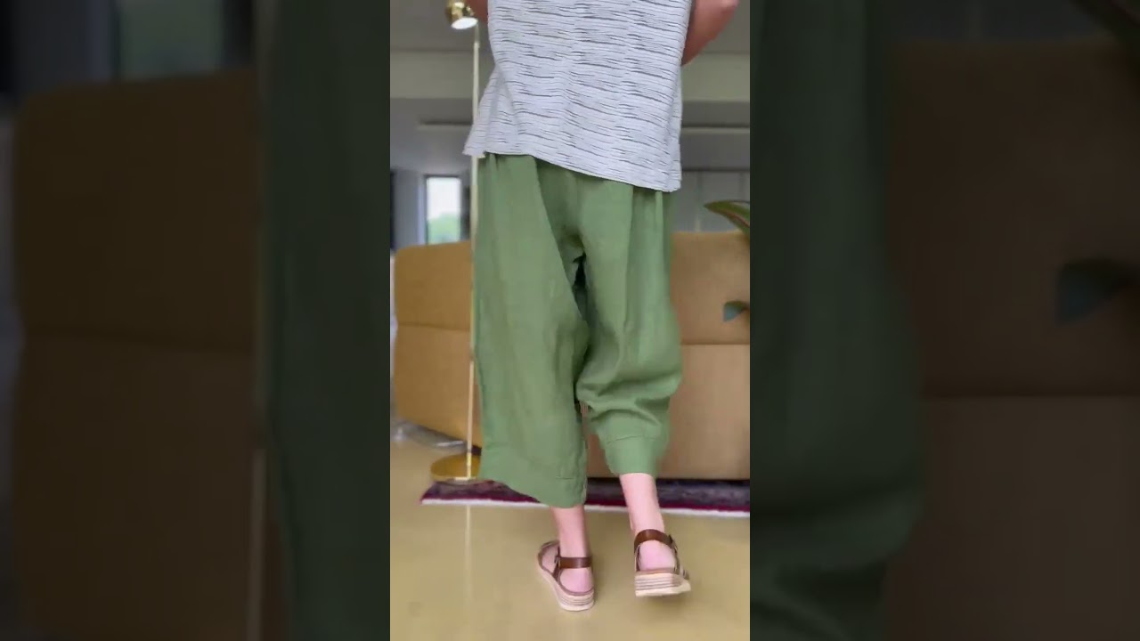 Made in Italy Pure Linen Classic 78 Pull On Pant Olive