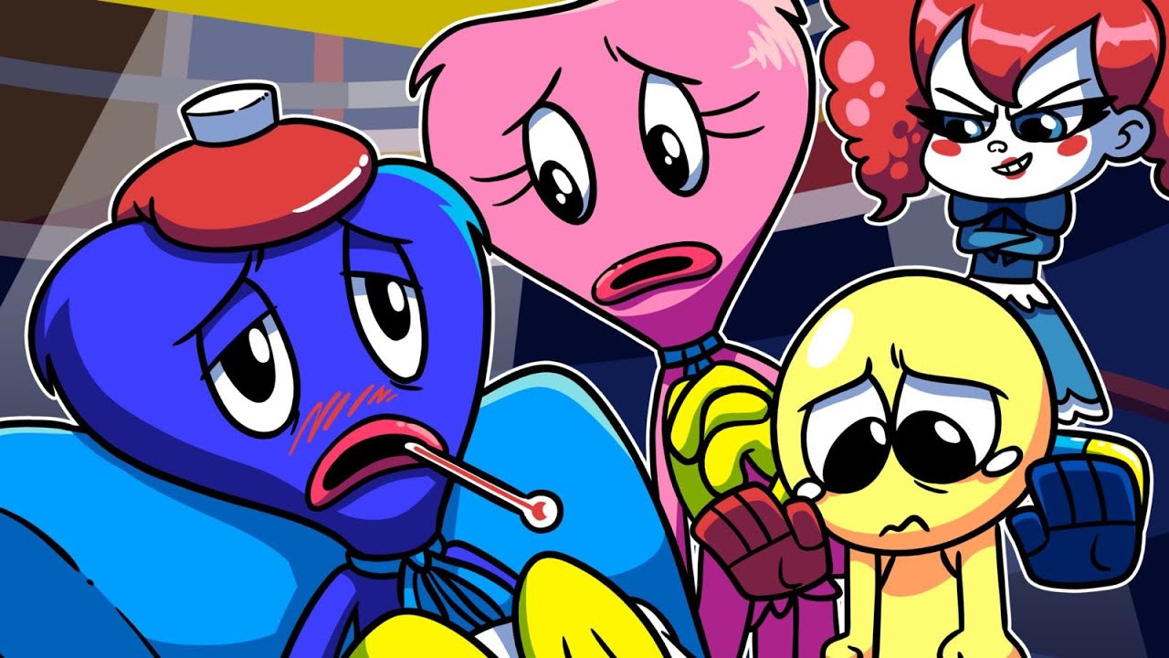 Discarded Official art of Huggy Wuggy and Kissy Missy, Poppy Playtime