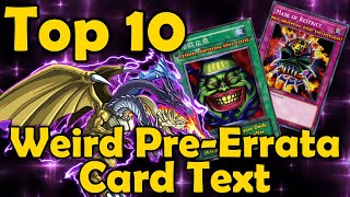 Top 10 Cards With Weird Pre-Errata Card Text in Yugioh